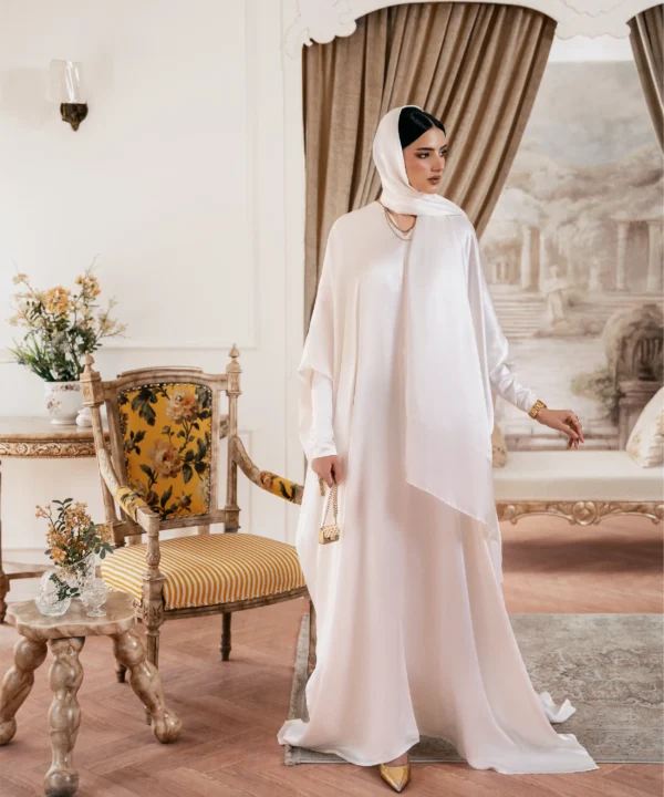 white open abaya